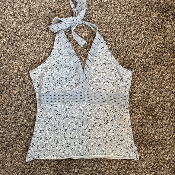 Y2K So Blue Halter Tank Top Size L - Picture 1 of 10